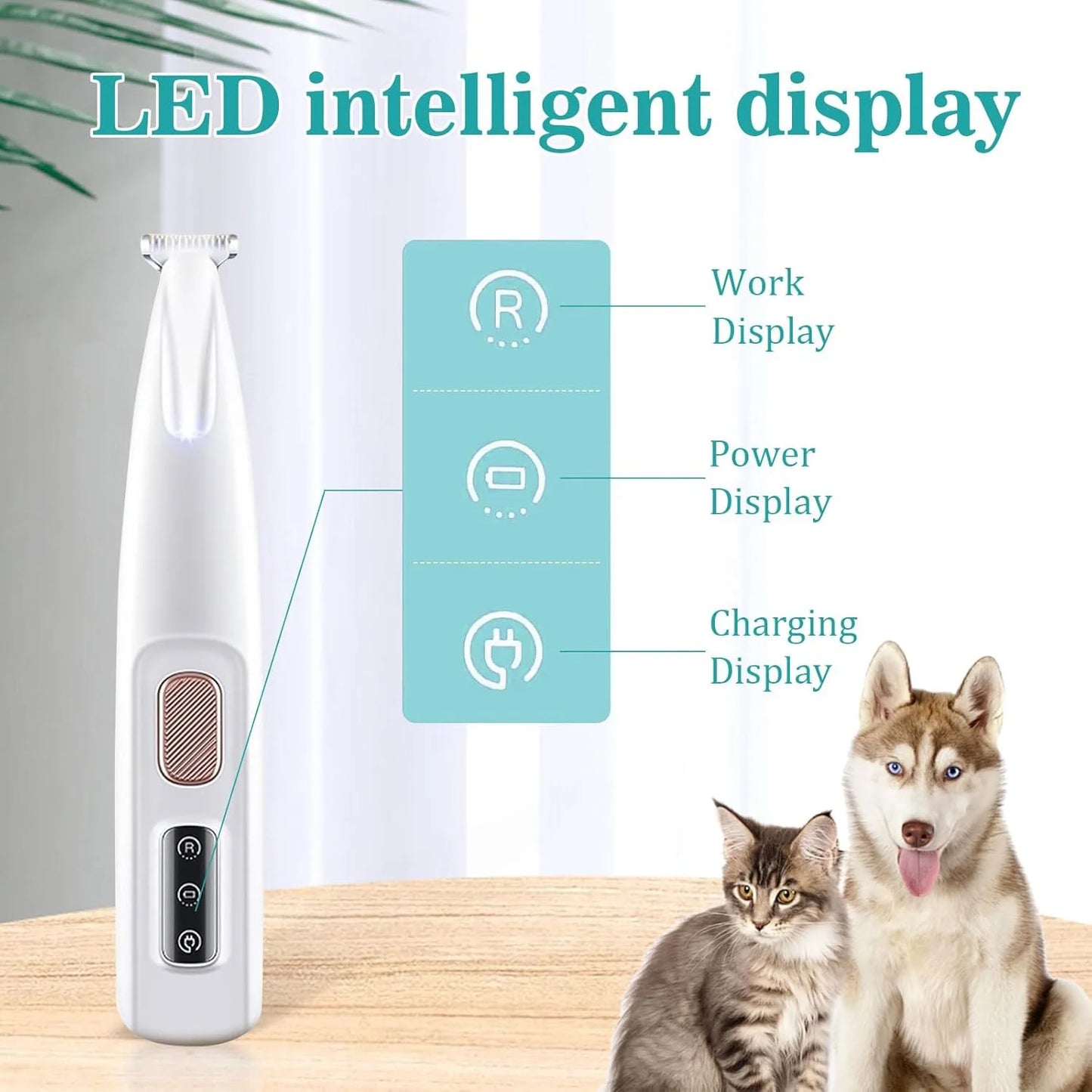 Paw Trimmer Rechargeable Pet Grooming Clippers With LED Light