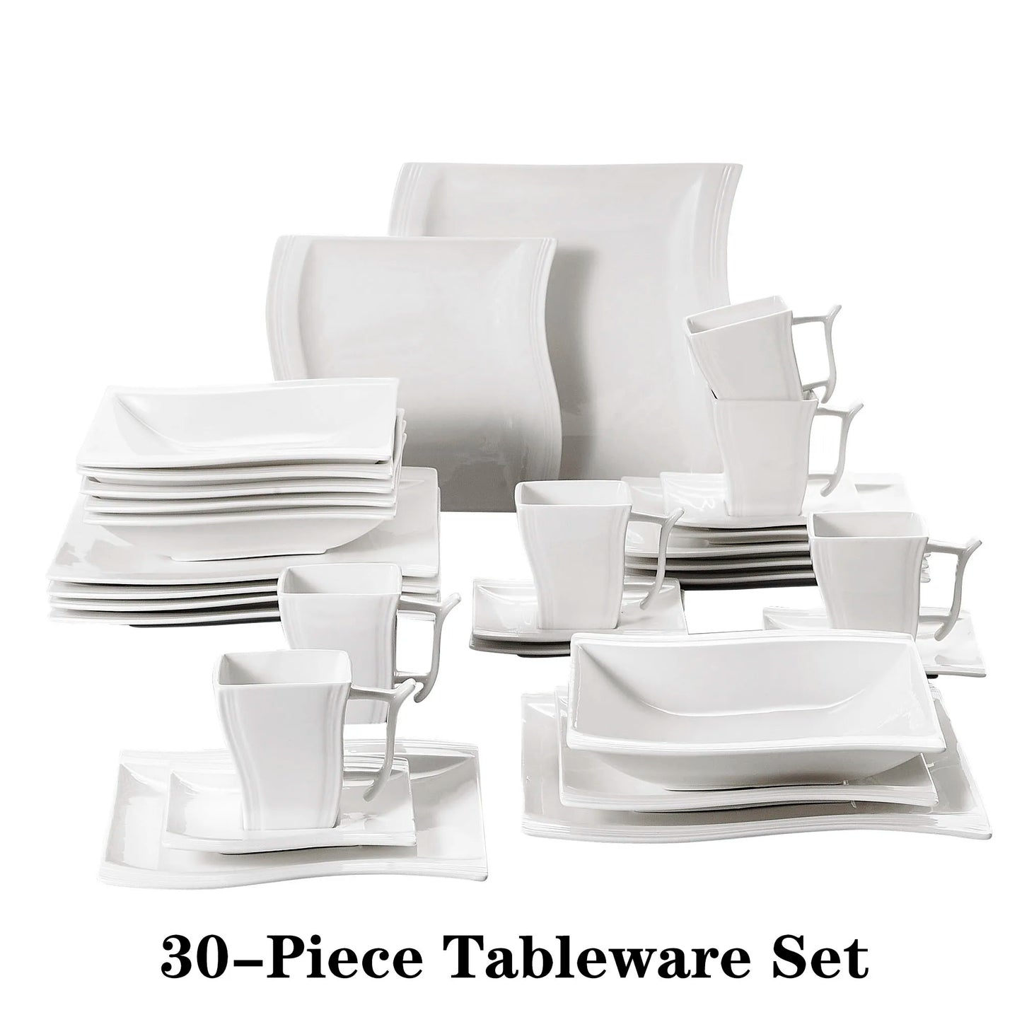 MALACASA Flora Porcelain Dinner Set With Cups And Saucers