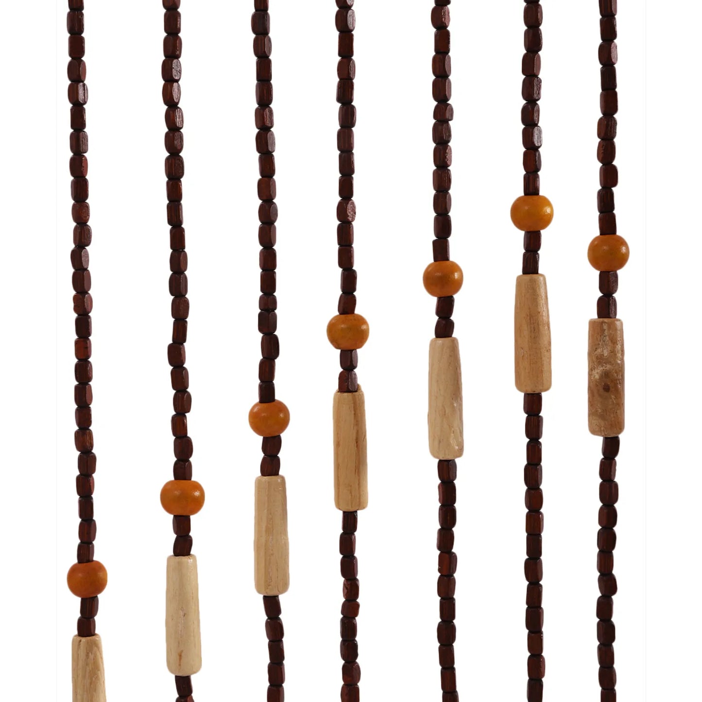 Natural Retro Wooden Beaded Door Curtain 31 Strings for Bedroom