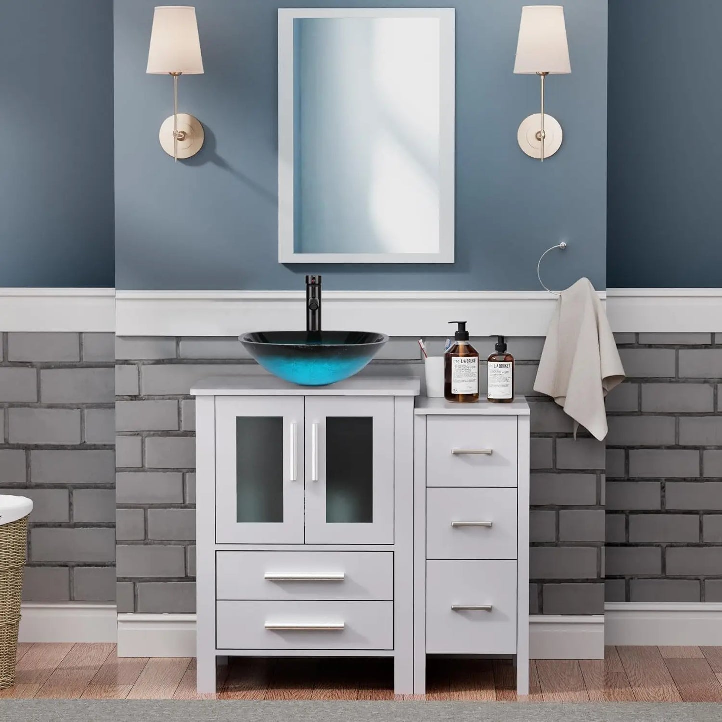 XIAOLANG Modern Bathroom Vanity Cabinet With Vessel Sink
