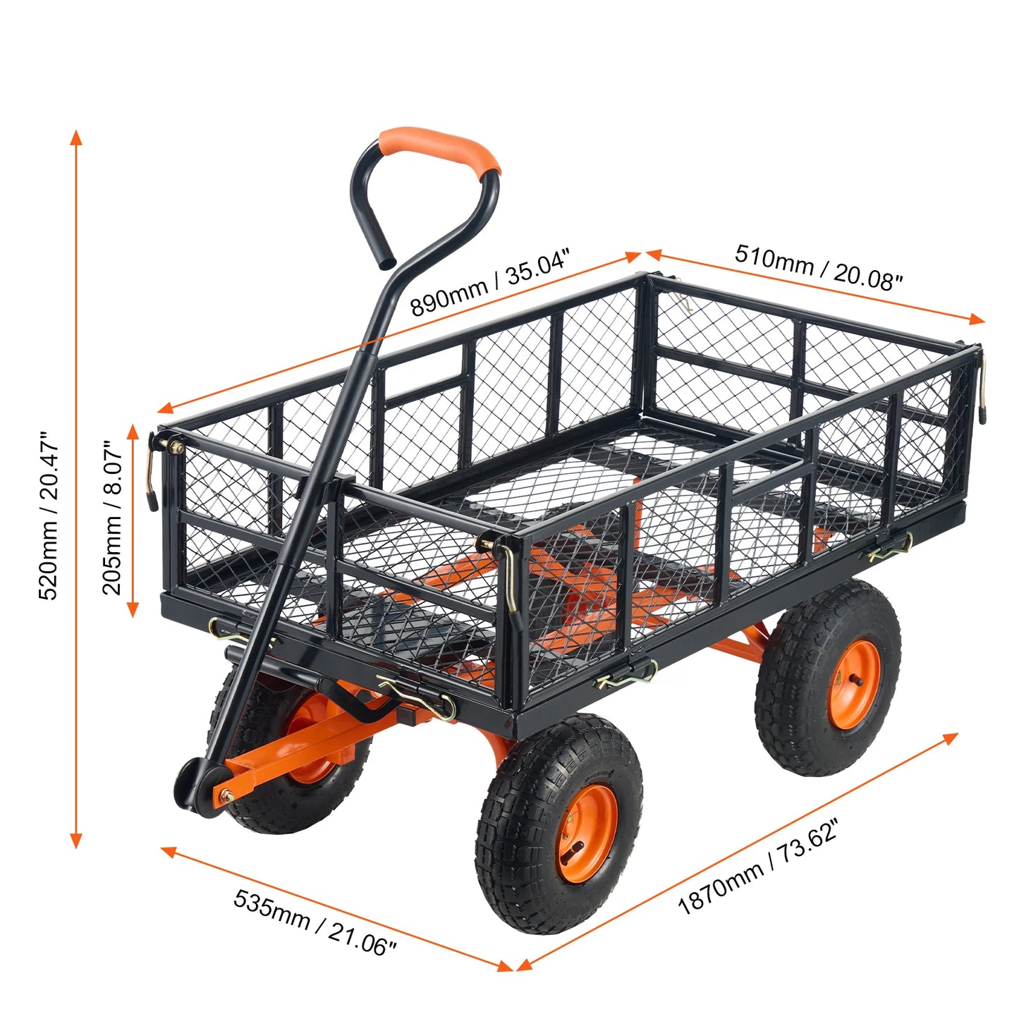 SucceBuy Heavy Duty Metal Garden Cart And Utility Wagon