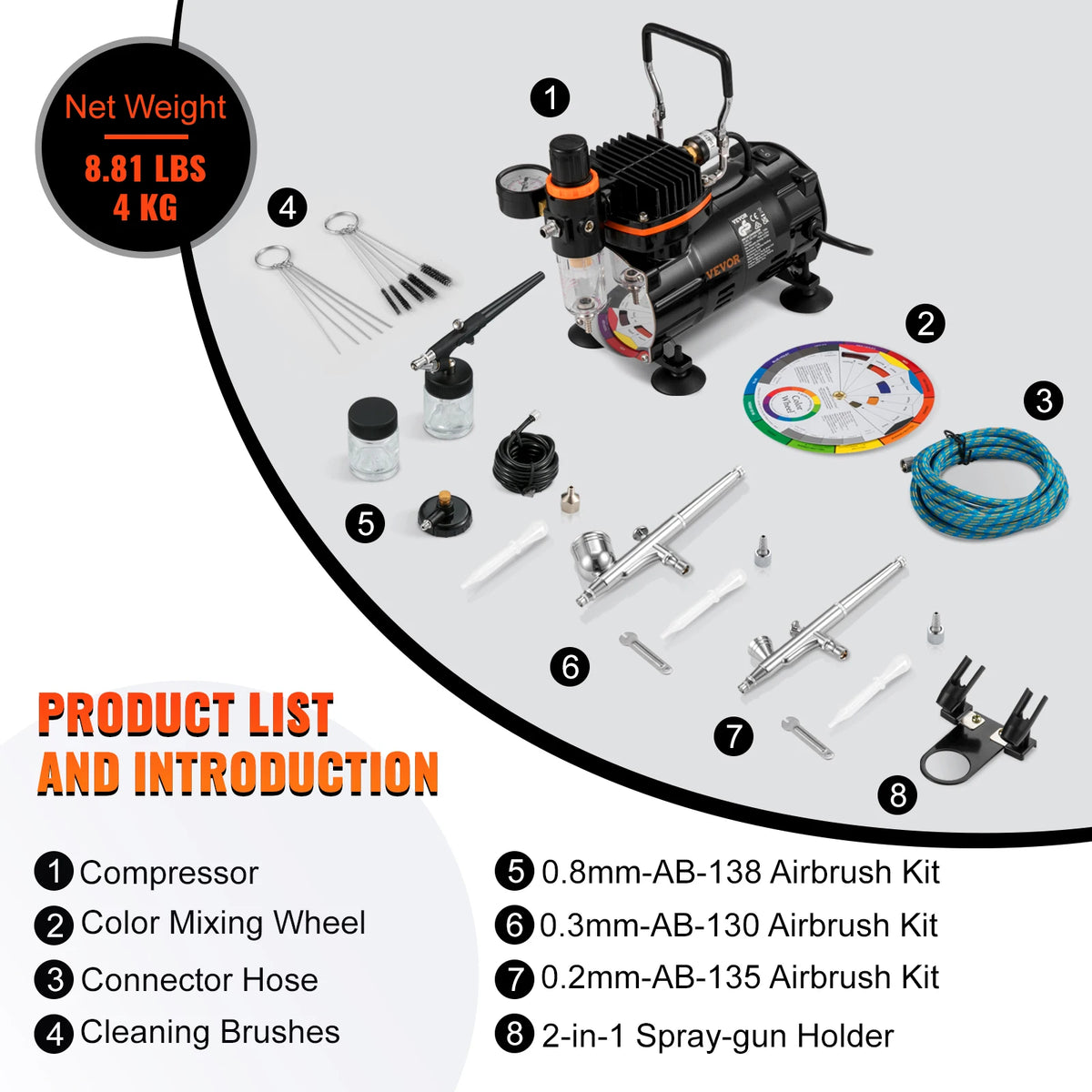 SucceBuy Professional Dual Action 120W Electric Airbrush Spray Gun