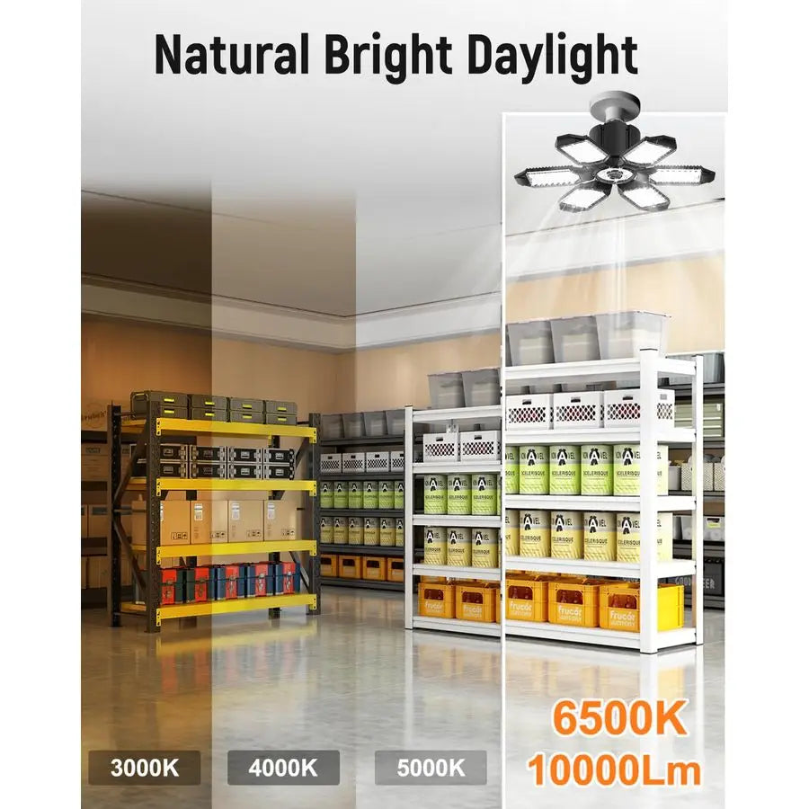 XMSJ LED Garage Light 2 Pack Super Bright Basement Ceiling