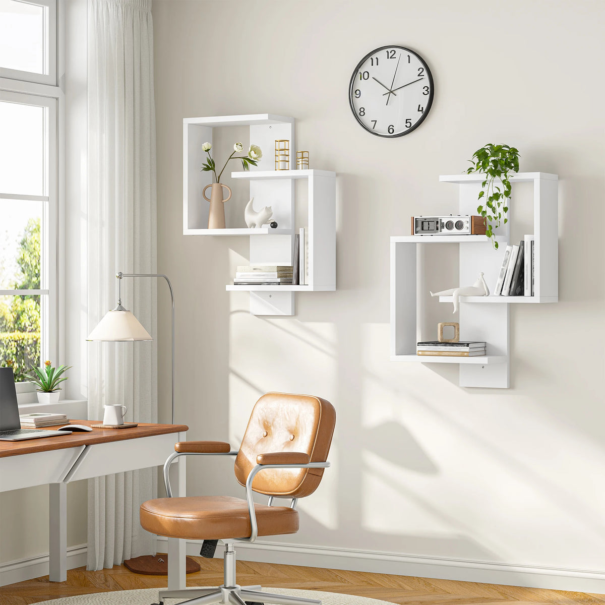 Modern Floating Wall Shelves With Hidden Brackets for Decorative Storage