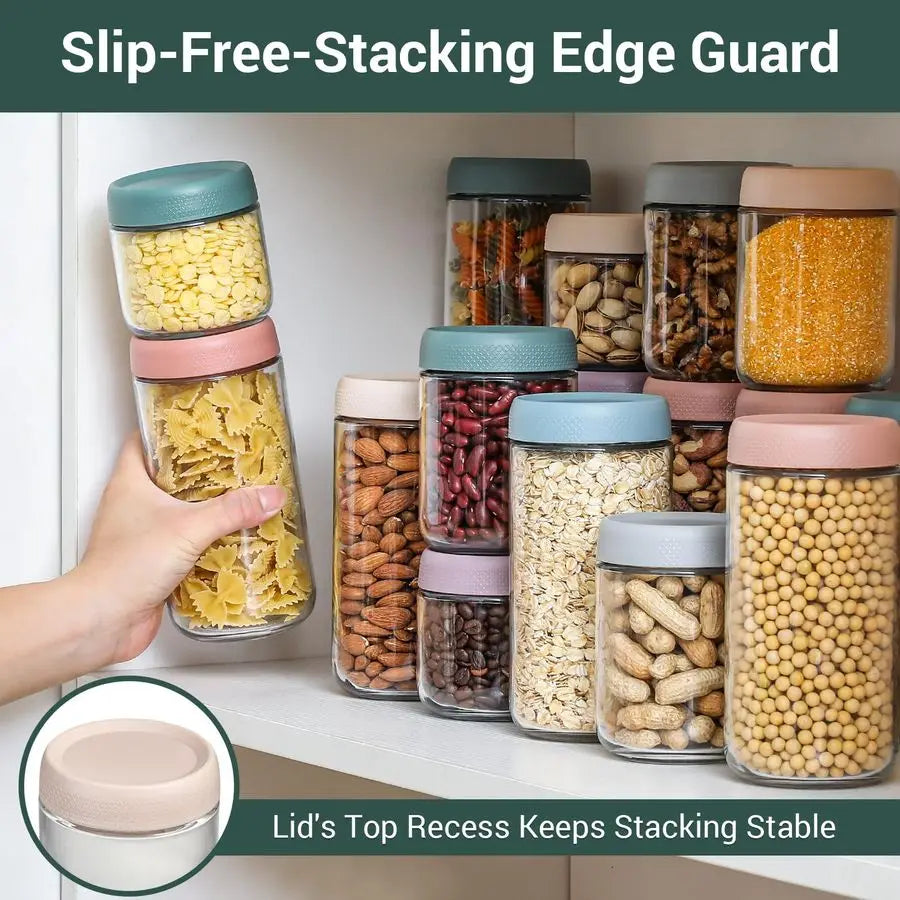 Glass Storage Jars With Airtight Lids 6 Pack Containers