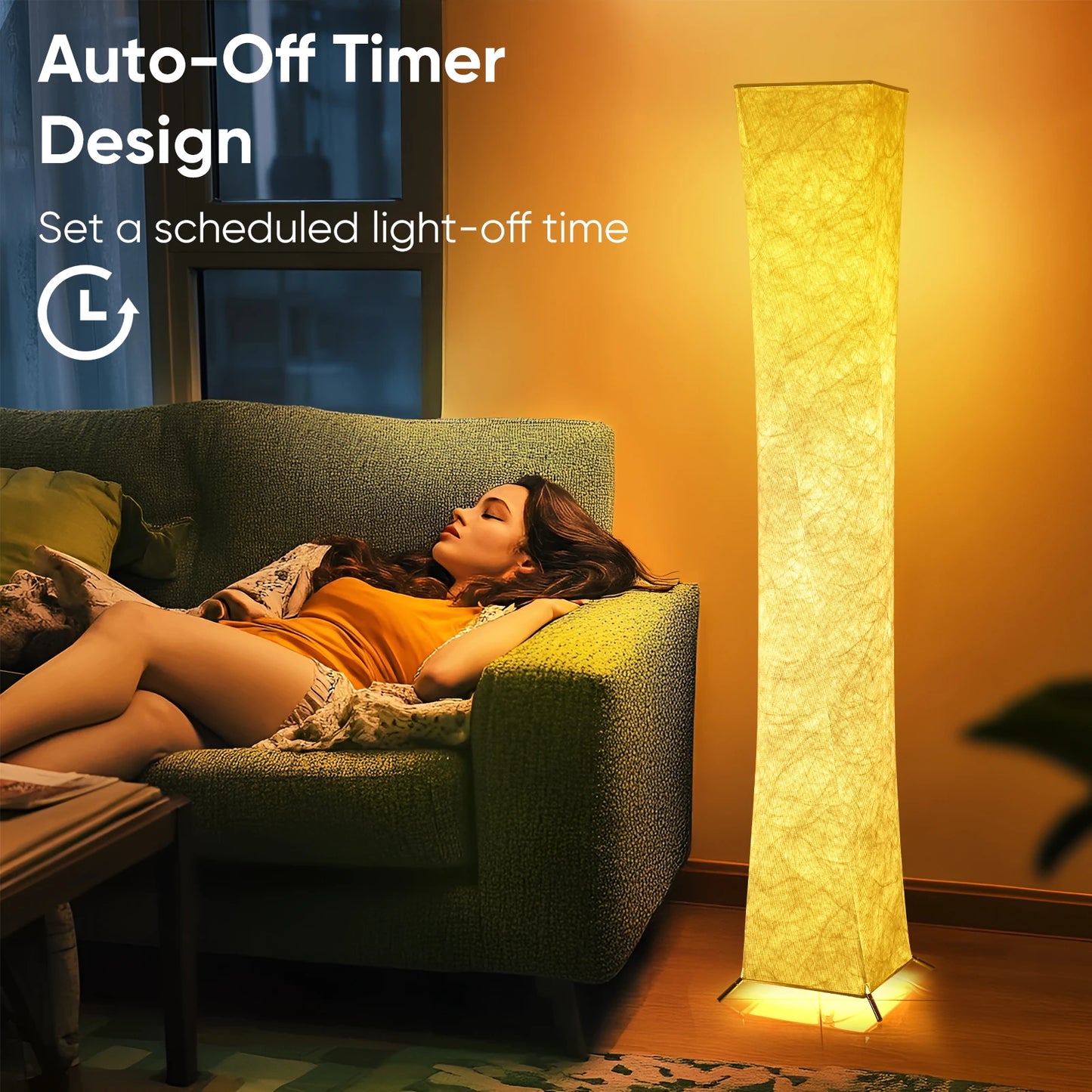 Soft Light Floor Lamp With Dimmable 3000K LED Tyvek Shade