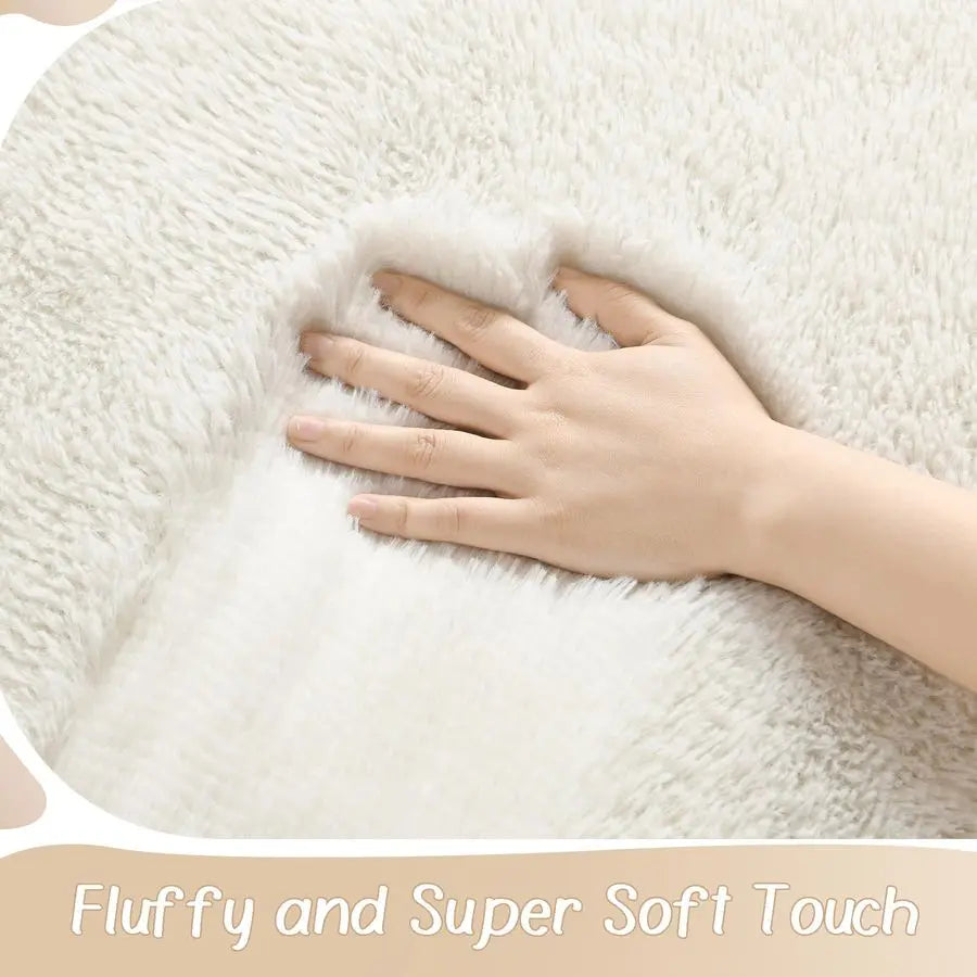 Fluffy Living Room Rug Washable Large Area Rug for Home