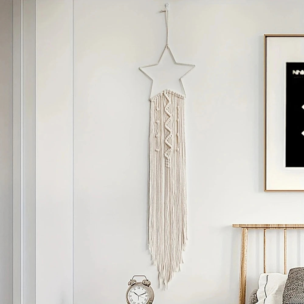 Dromenvanger Star And Moon Woven Pendant Set For Home Decor