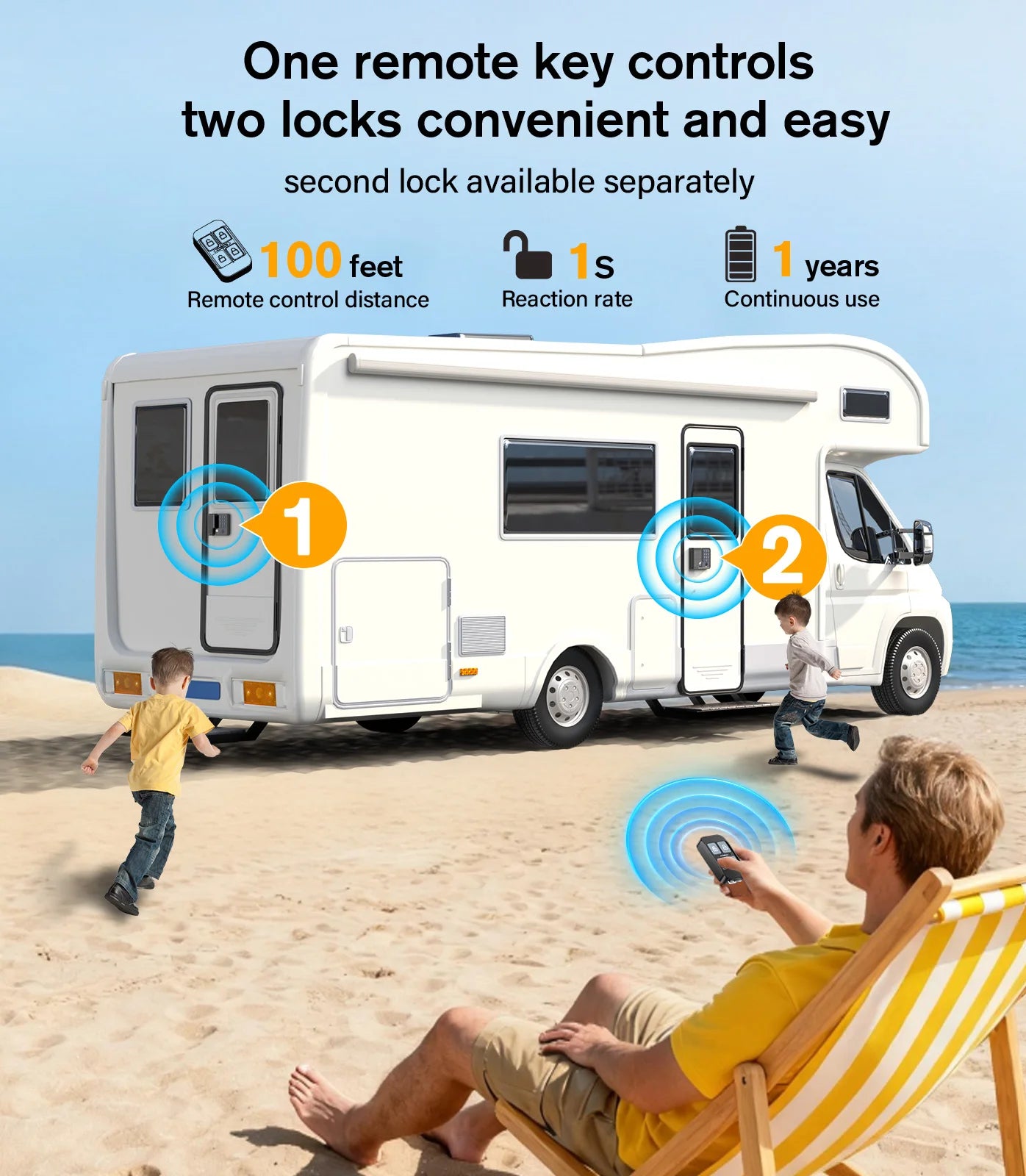 Smart RV Door Lock Keyless Entry With Fingerprint Keypad