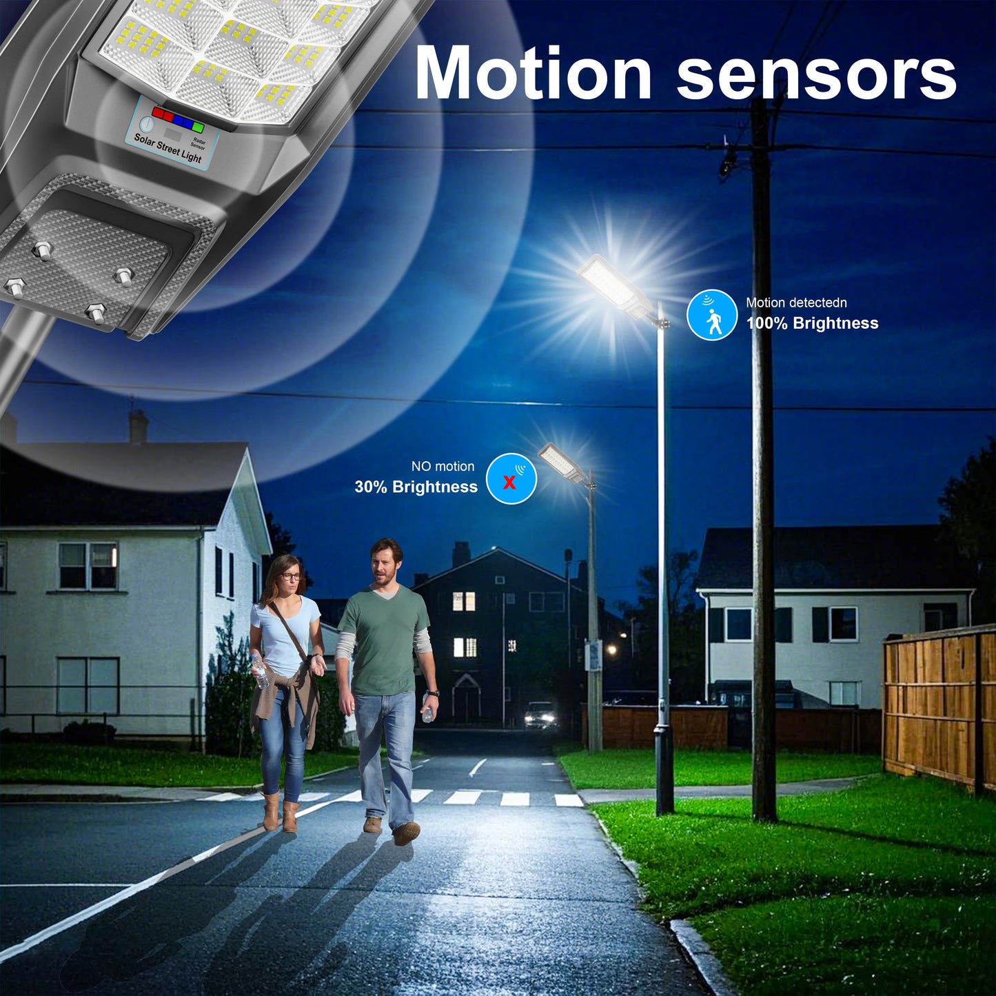 Outdoor Solar Motion Sensor Light IP65 Waterproof Dusk-to-Dawn