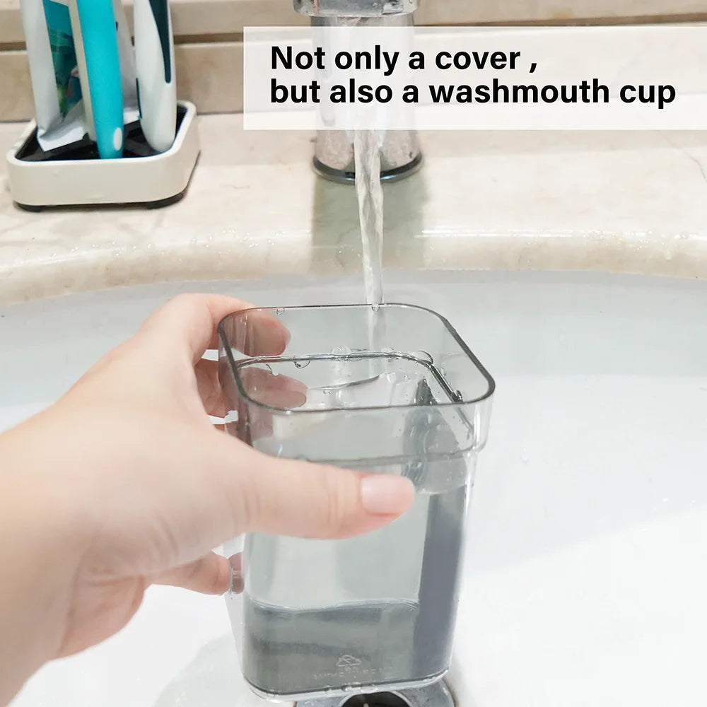 Toothbrush Holder With Cup And Toothpaste Storage For Bathroom