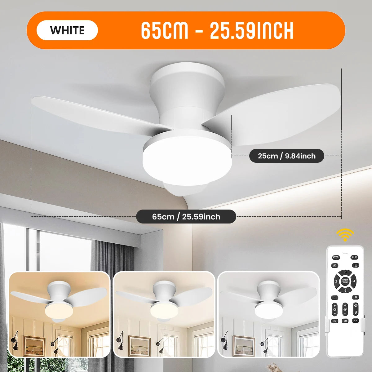 Mexllex 6-Speed LED Ceiling Fan With Remote And Light