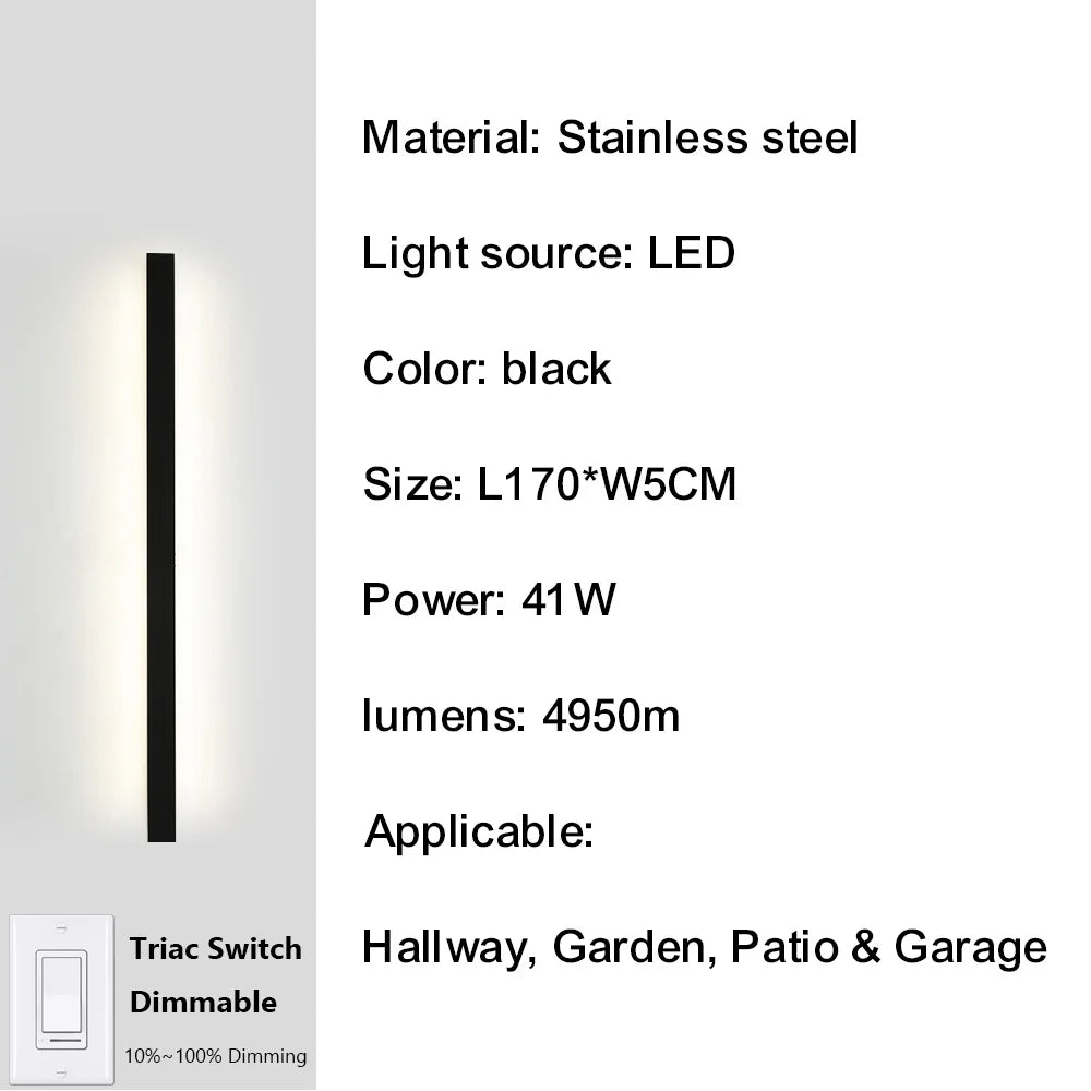 IISINUO Outdoor Porch Wall Light Smart Triac Dimmable IP67 Stainless Steel
