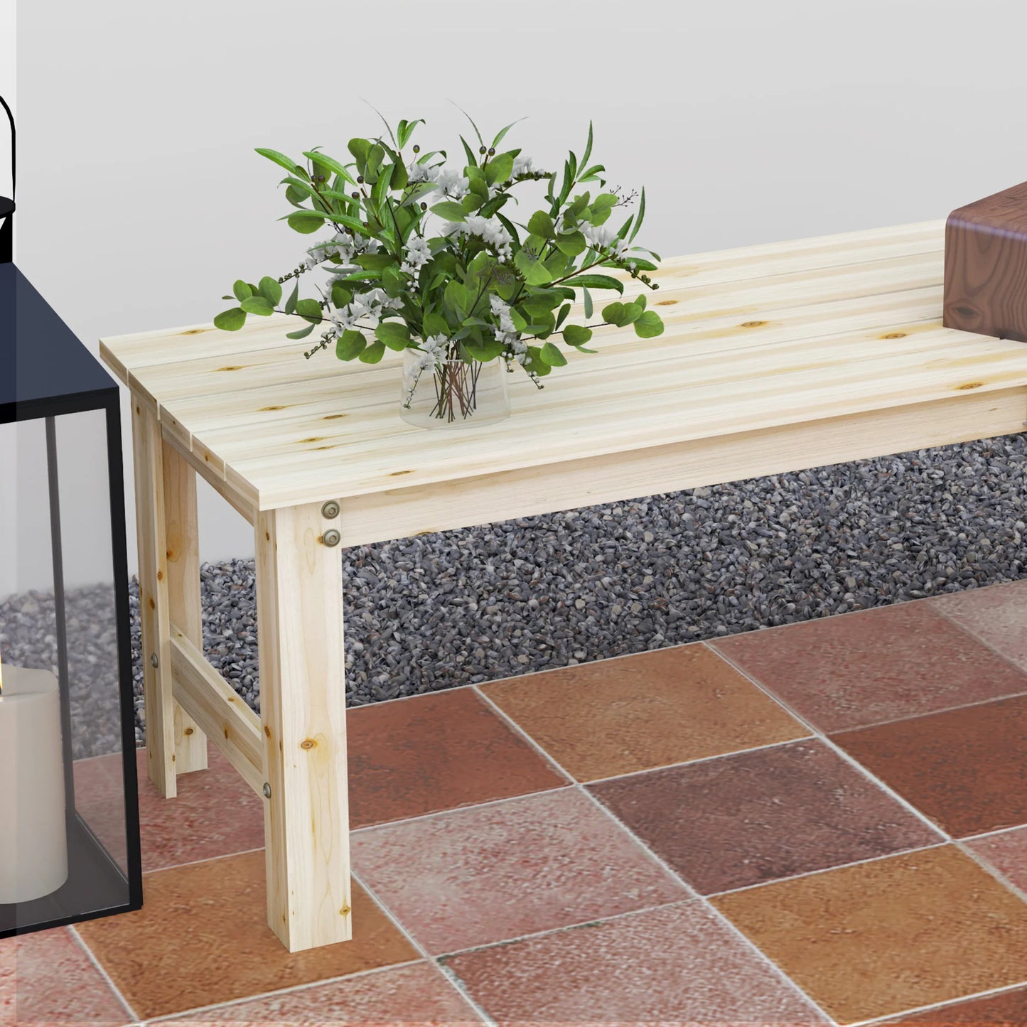 Outsunny Wooden Outdoor Garden Bench For Patio Seating