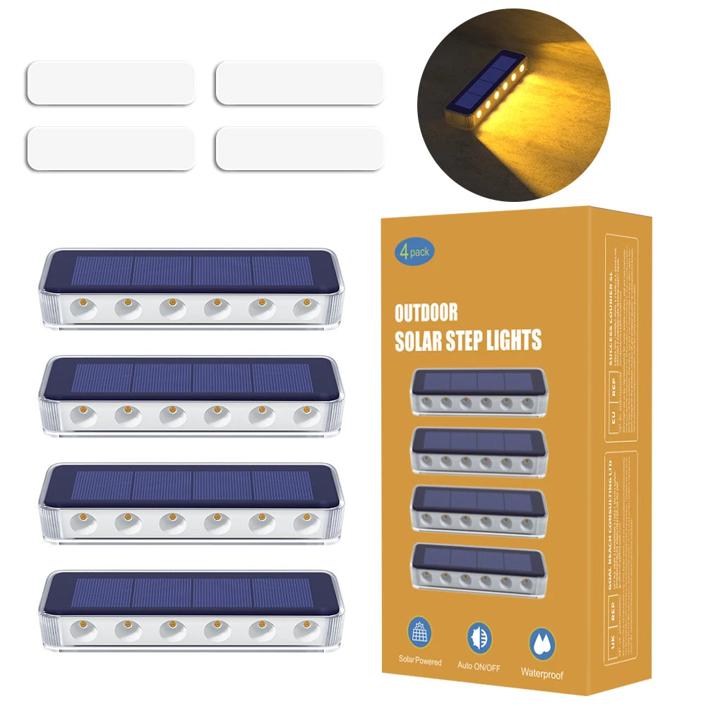 Solar LED Step Lights IP68 Waterproof For Outdoor Pathway Use