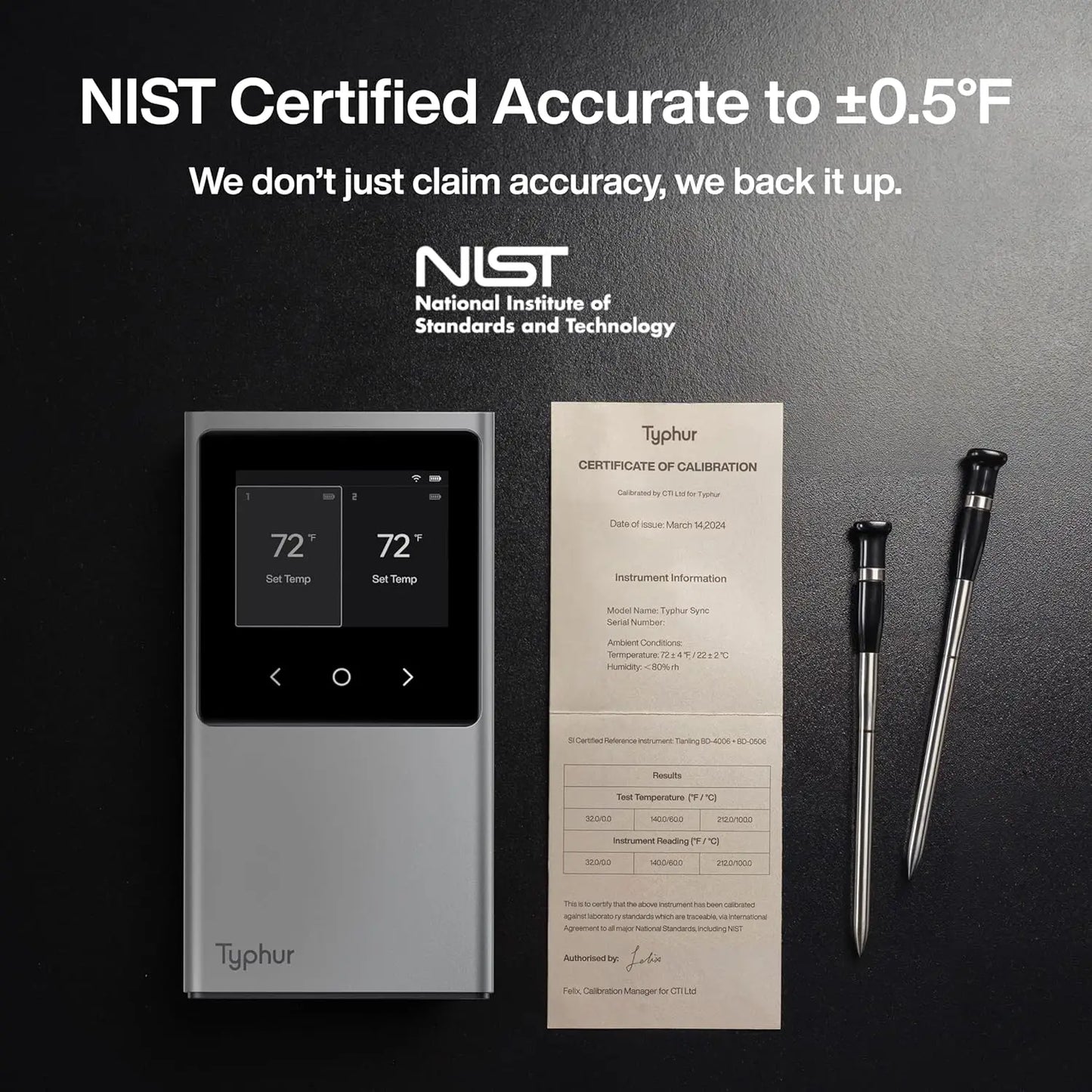 XMSJ WiFi Meat Thermometer With Two Probes And Bluetooth