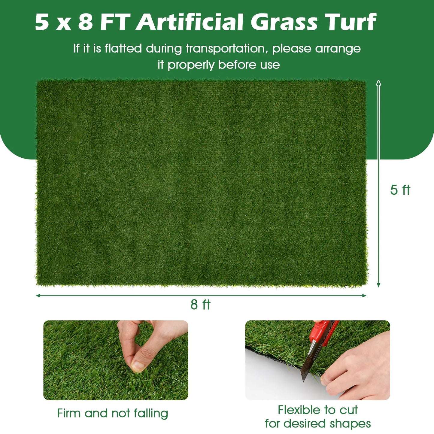 LIFEZEAL Artificial Grass Turf With Drainage Holes And Nonslip Bottom