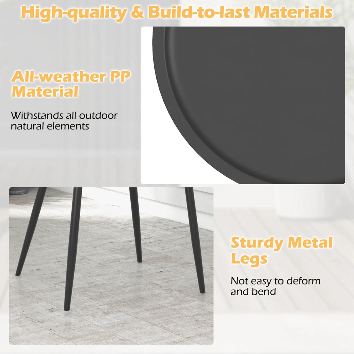 HOMASIS All Weather Patio Bistro Table and Chair Set of Two