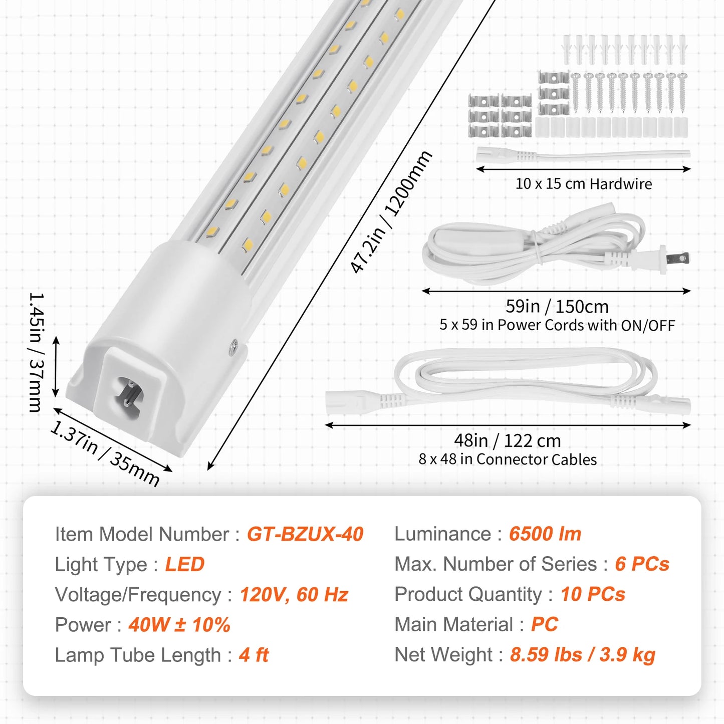 SucceBuy Durable Led Shop Light For Indoor Commercial Use