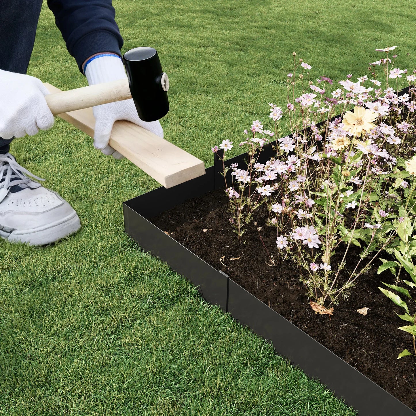 HiMISS Garden Steel Landscape Edging Kit For Lawn And Yard