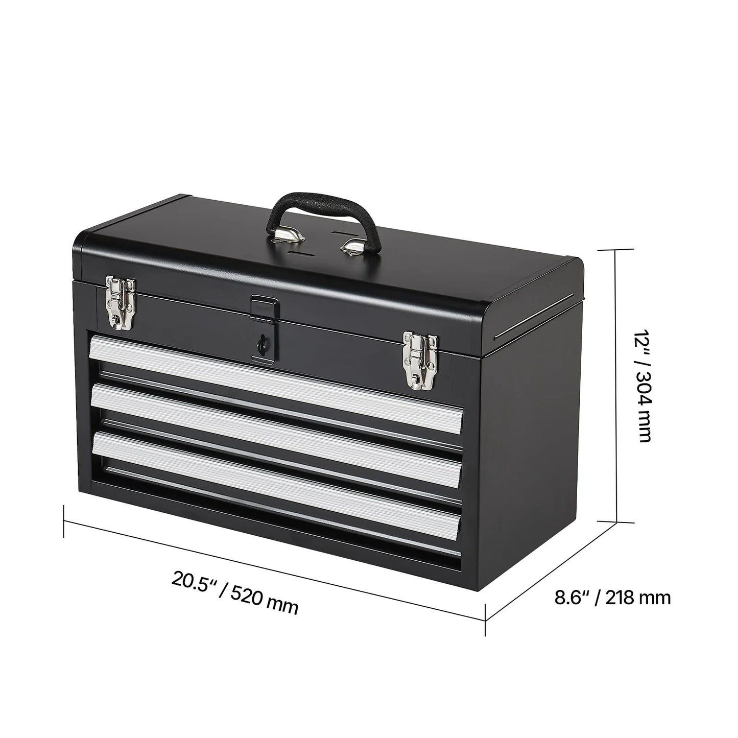SucceBuy 3 Drawer Metal Tool Chest For Garage Workshop