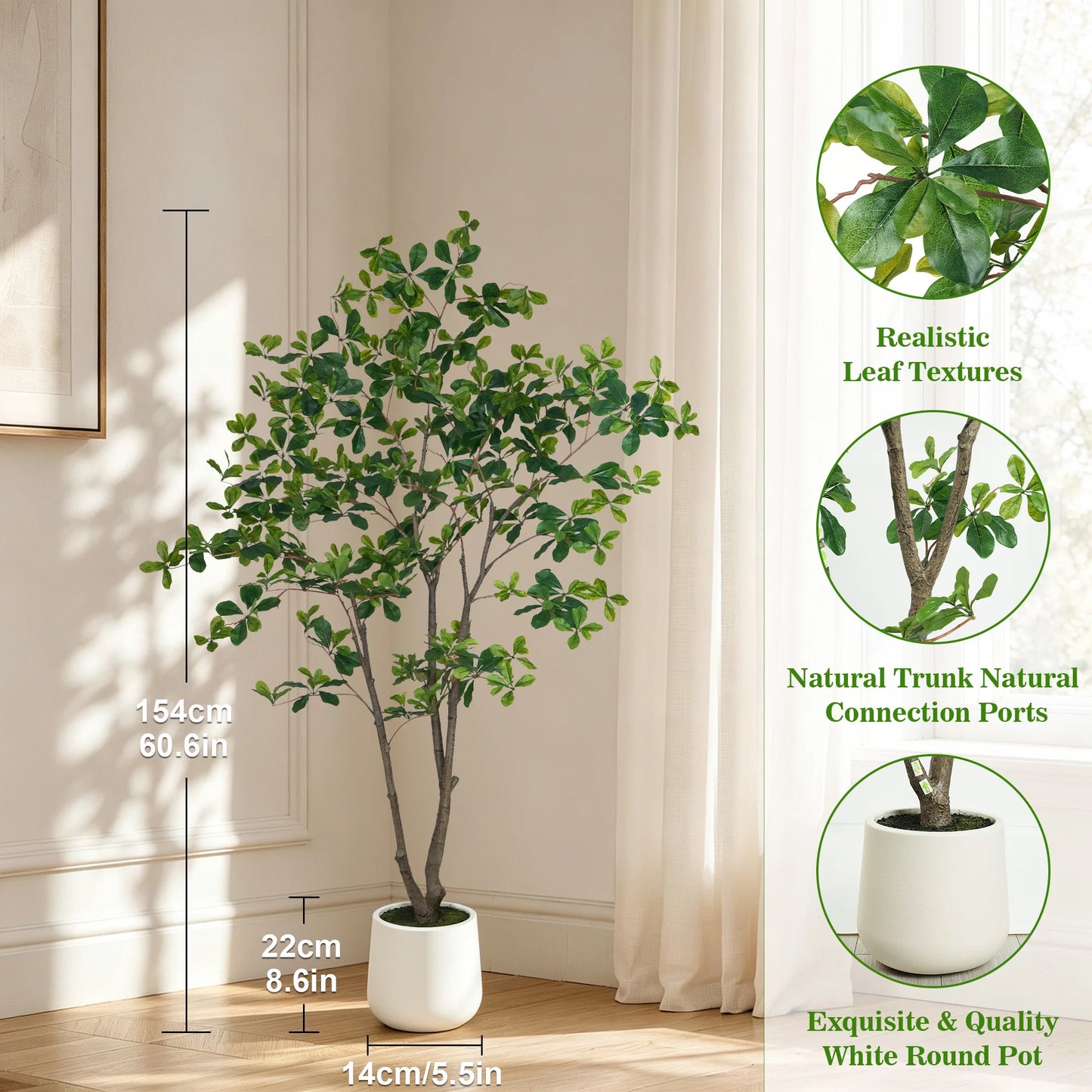 Olitree 5 To 7 Ft Faux Black Olive Tree In White Pot