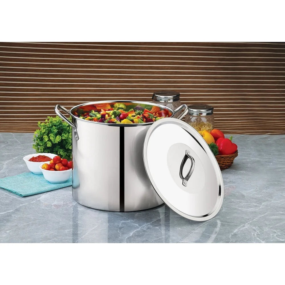 Stainless Steel Stock Pot With Stay Cool Handles Durable