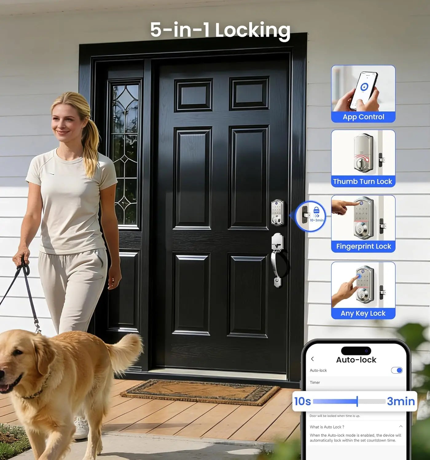 Smart Fingerprint Door Lock With App Control Auto Lock