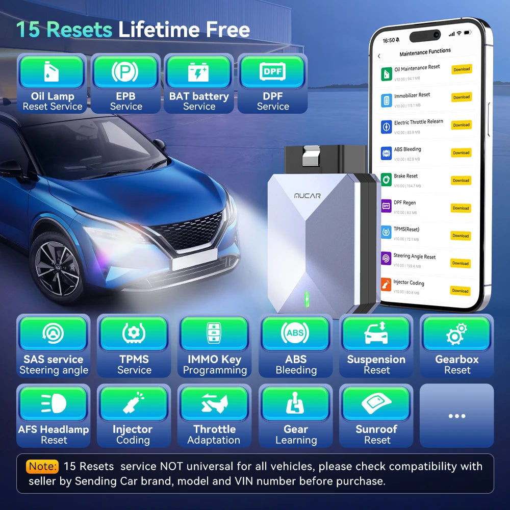 MUCAR BT200 MAX OBD2 Scanner Full Diagnostic Tool Lifetime Update