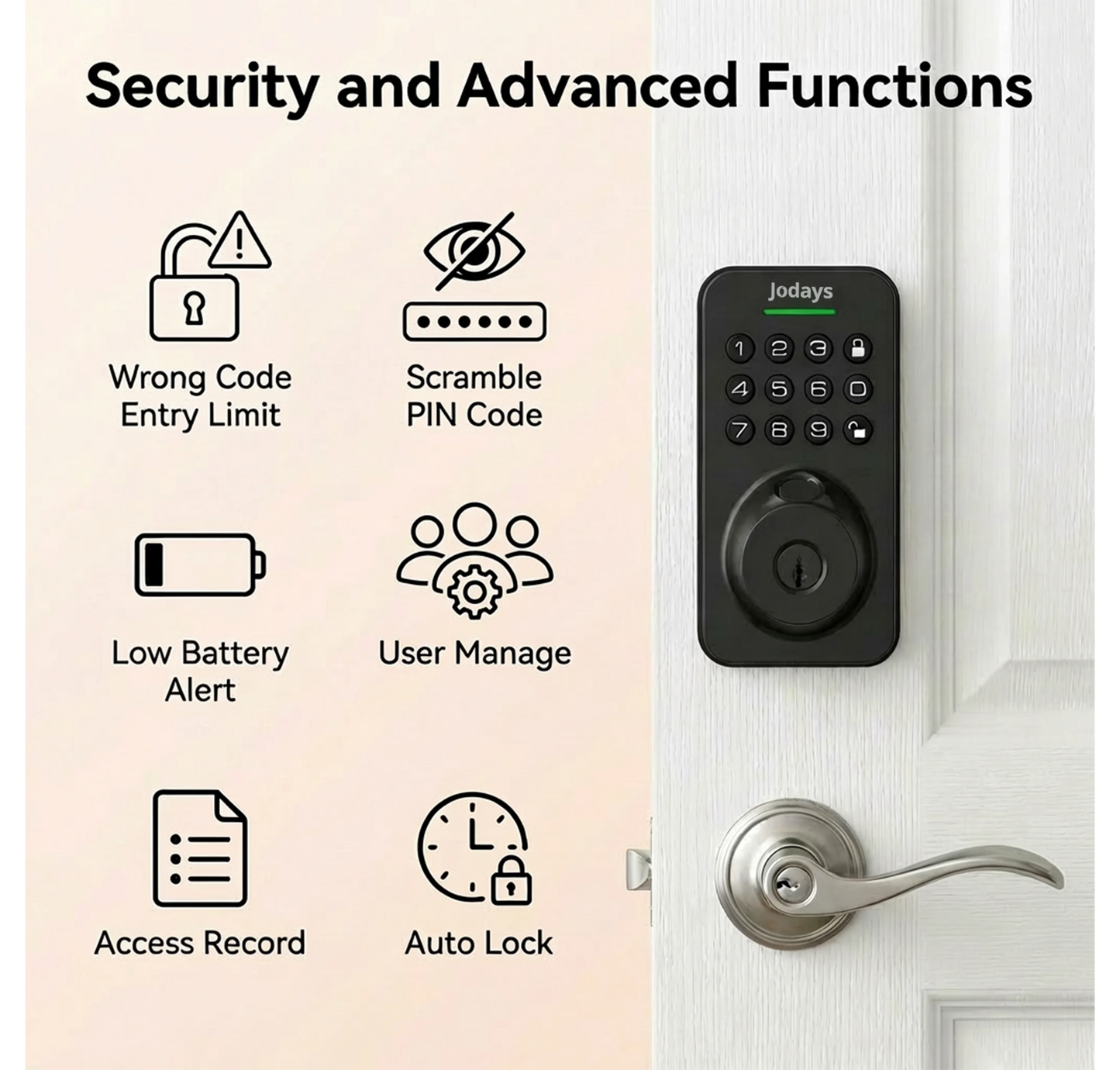 Jodays Smart Bluetooth Deadbolt Lock With Fingerprint And Keypad App Control