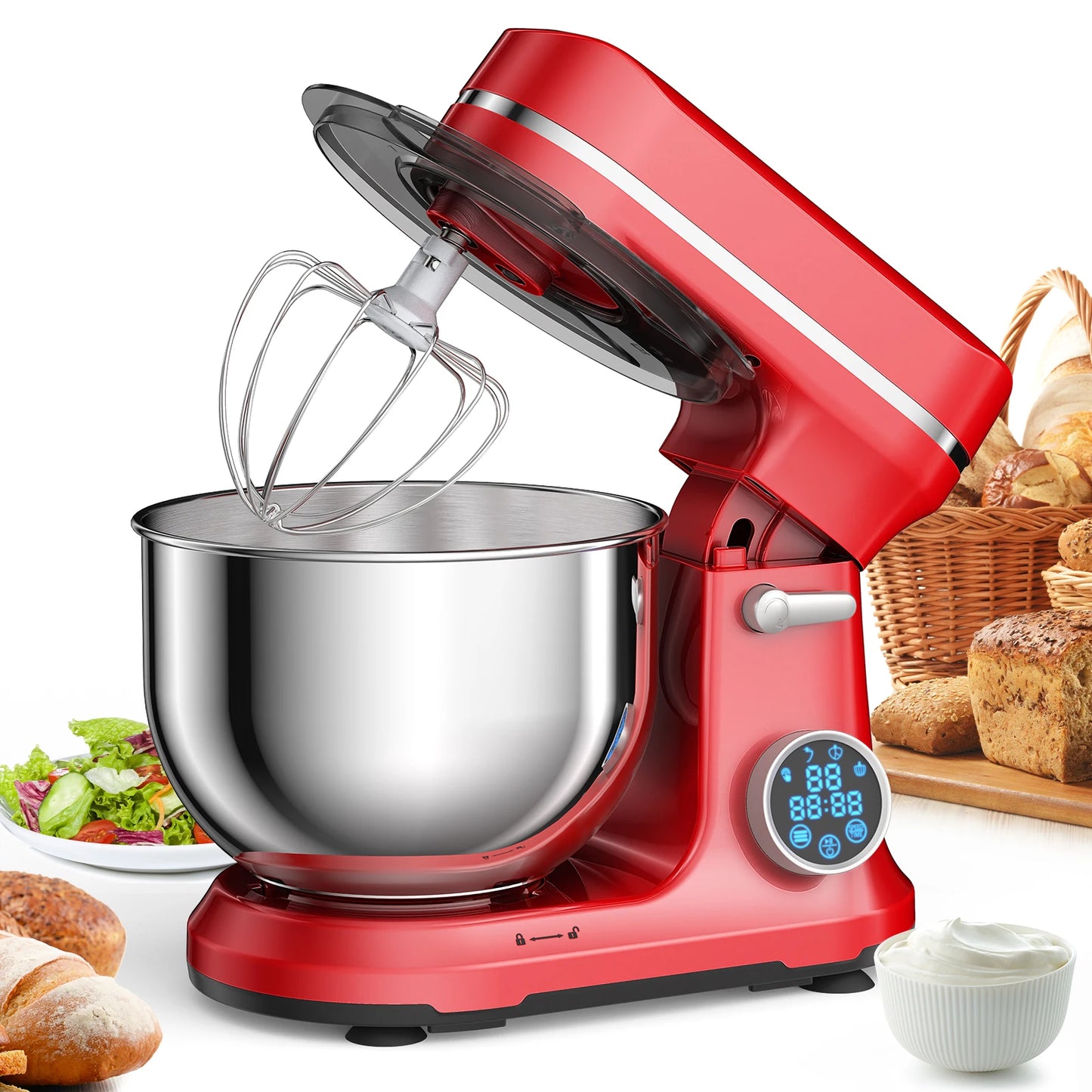 Biolomix 1200W Stand Mixer 11 Speed DC Motor Dough Hook