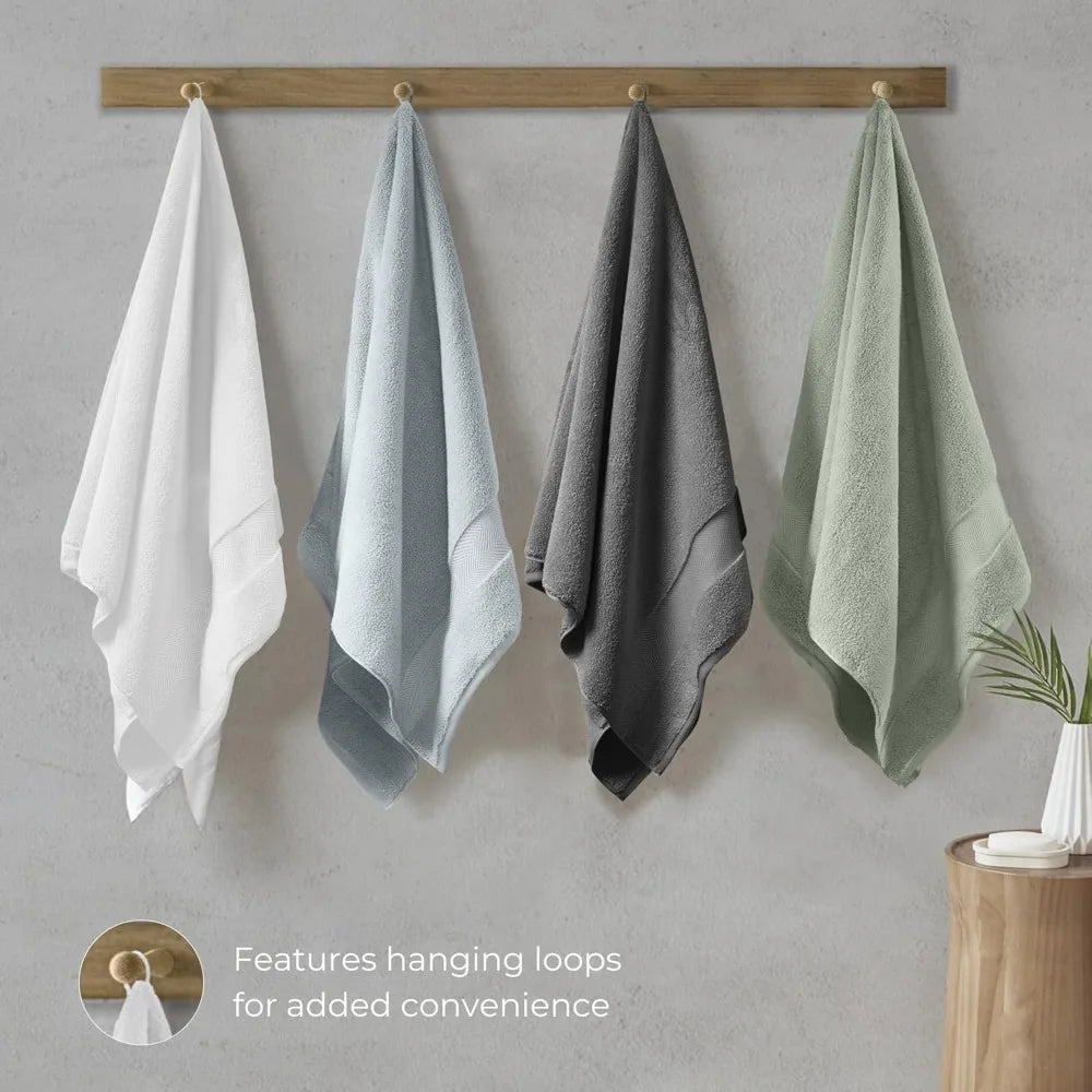 Bamboo Bath Towels Set Of 6 Super Absorbent Quick Dry