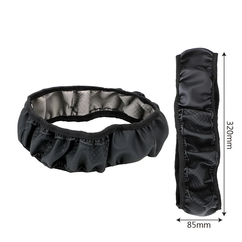 PU Leather Embroidered Steering Wheel Cover Three Dimensional