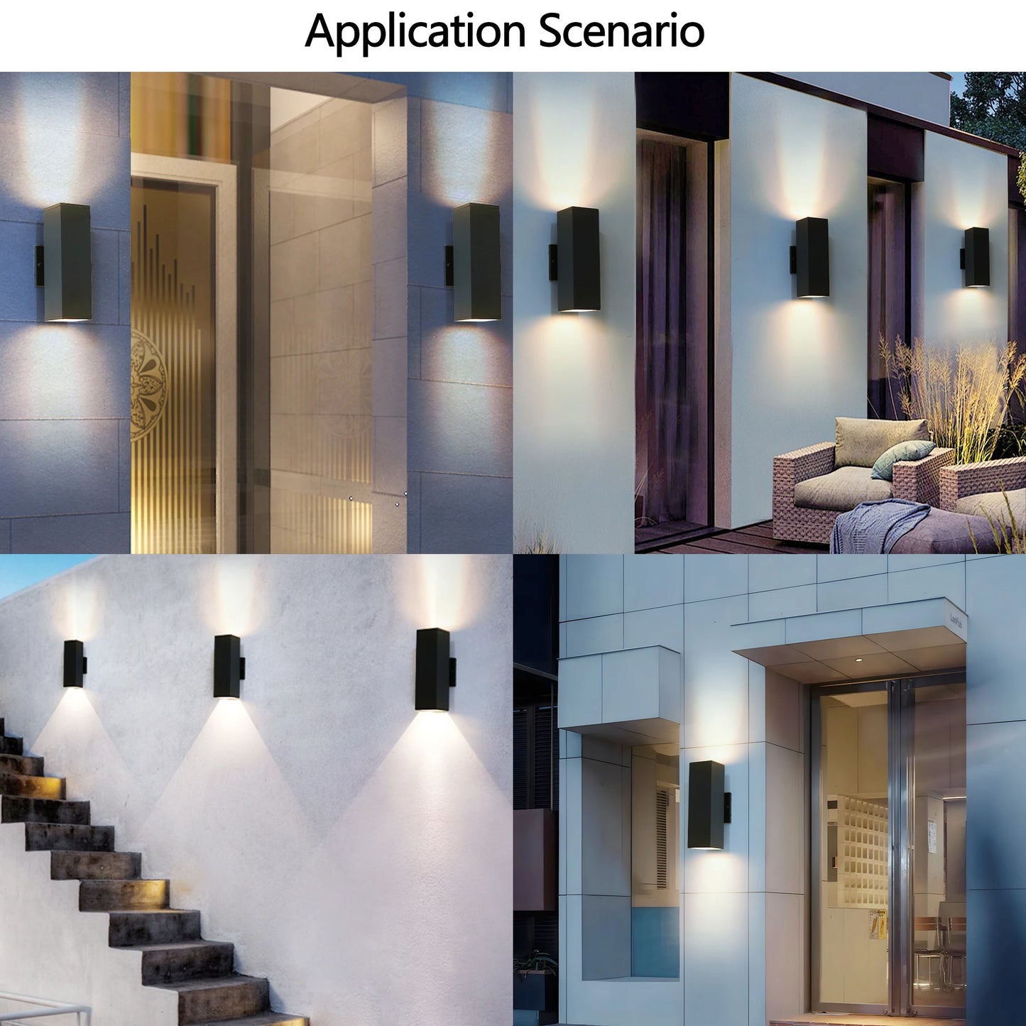 Outdoor Wall Sconce Lights UL Listed Modern Up Down Weatherproof 2 Pack