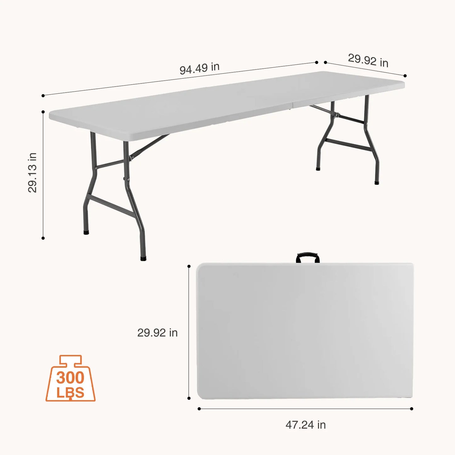 JHK Heavy Duty Portable Folding Table For Outdoor Camping Events