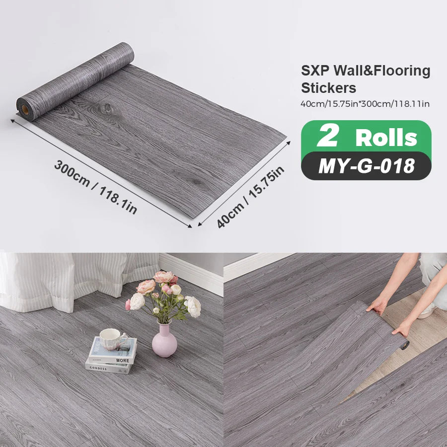 Self-Adhesive Wall and Floor Sticker Wood Grain Marble Design Wallpaper