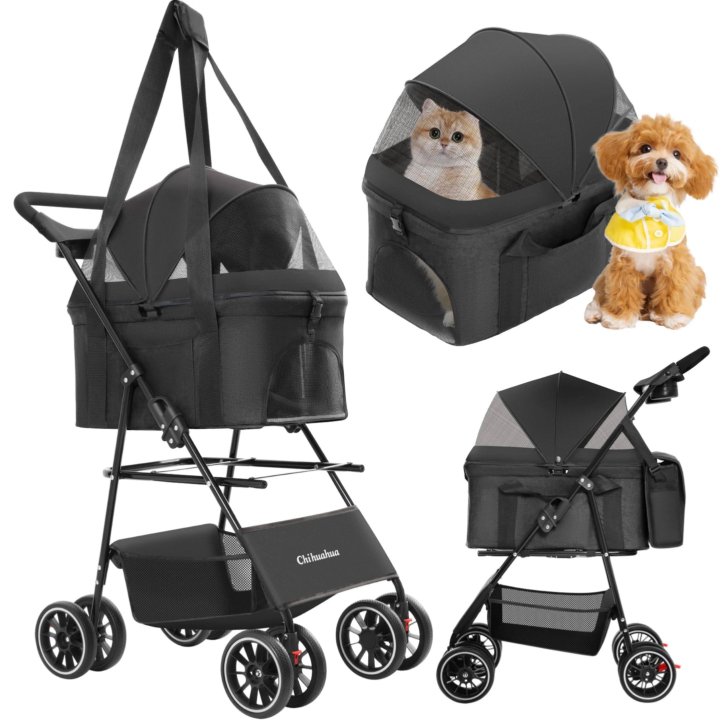 CHIHUAHUA 3 In 1 Ultra Lightweight Pet Stroller For Dogs