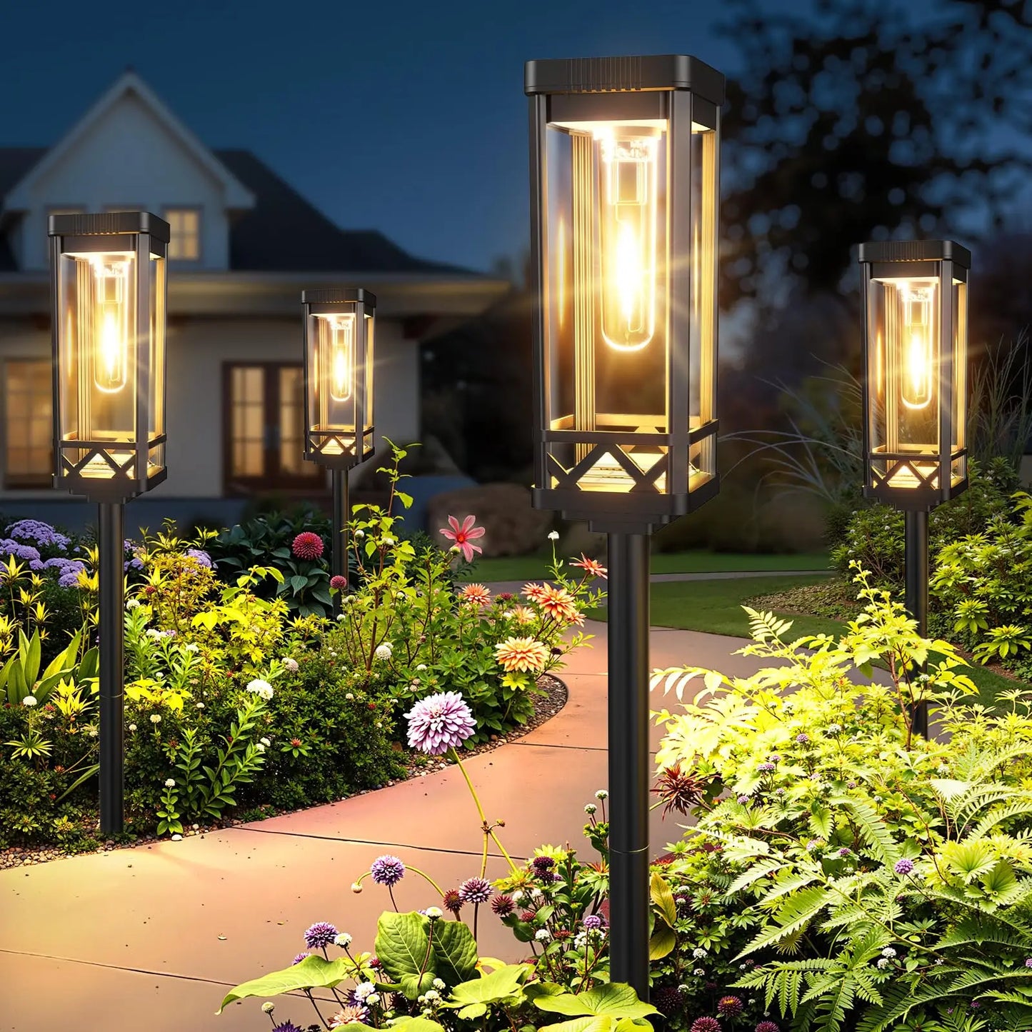 Solar LED Waterproof Pathway Garden Landscape Walkway Lights