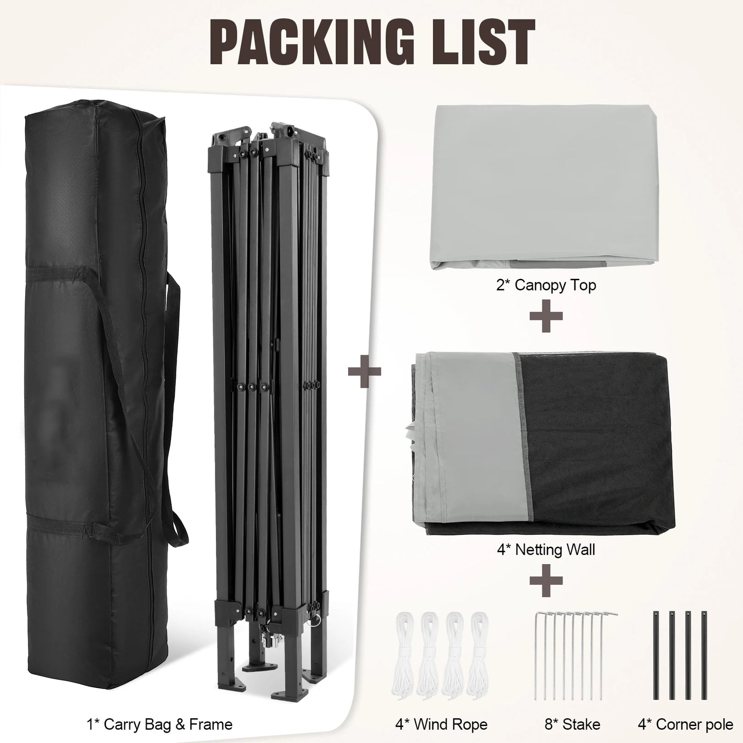 Tooluck Pop Up Gazebo With Mosquito Netting And Carry Bag