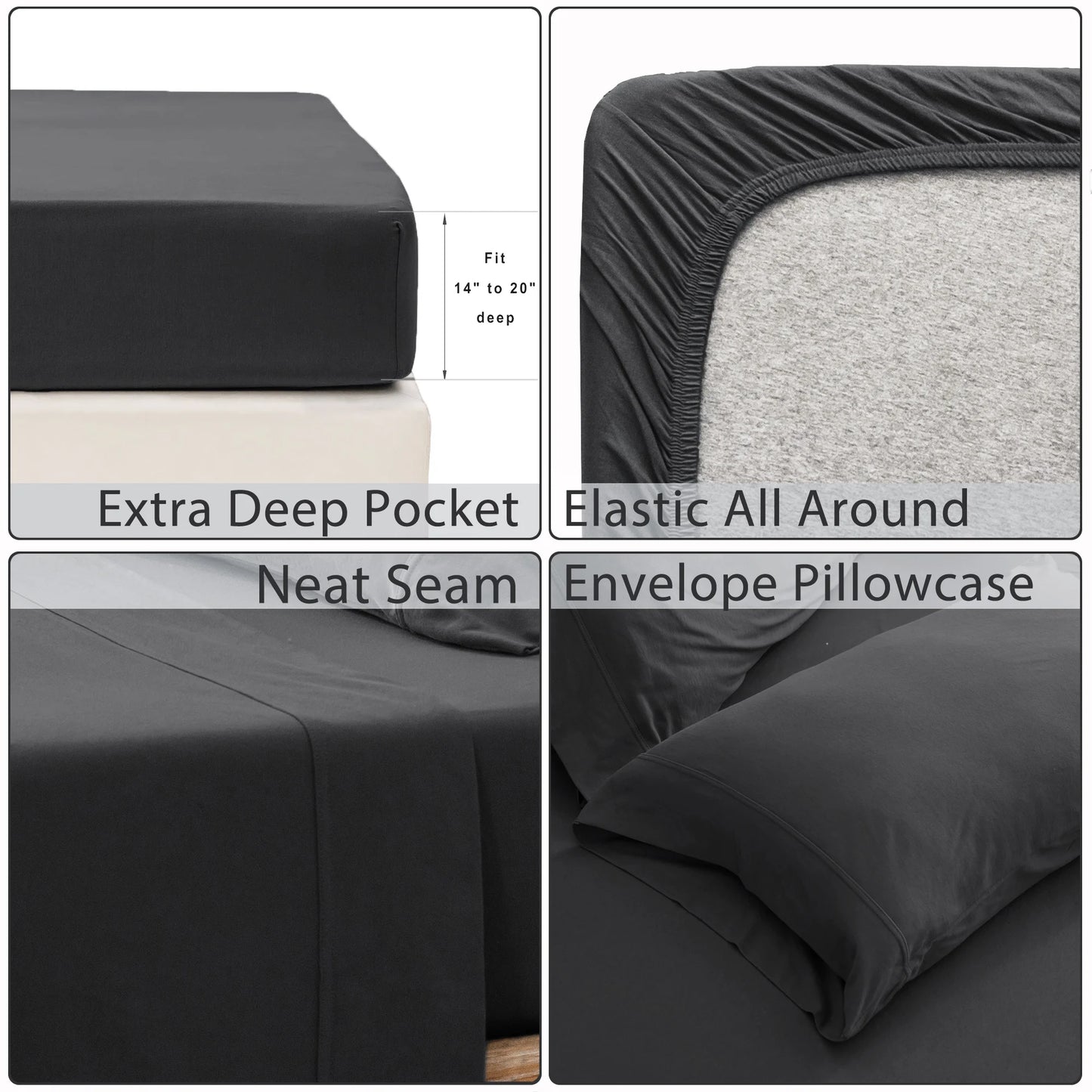 100 Percent Cotton Jersey Knit Sheet Set Ultra Soft DeepPocket