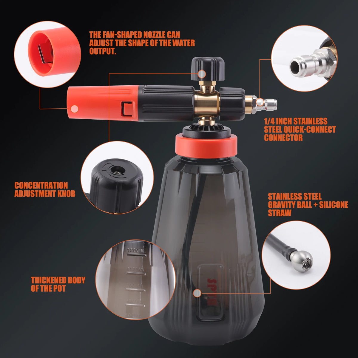 SPTA Car Wash Kit With Foam Cannon And Cleaning Tools