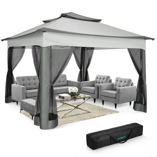 Tooluck Pop Up Gazebo With Mosquito Netting And Carry Bag
