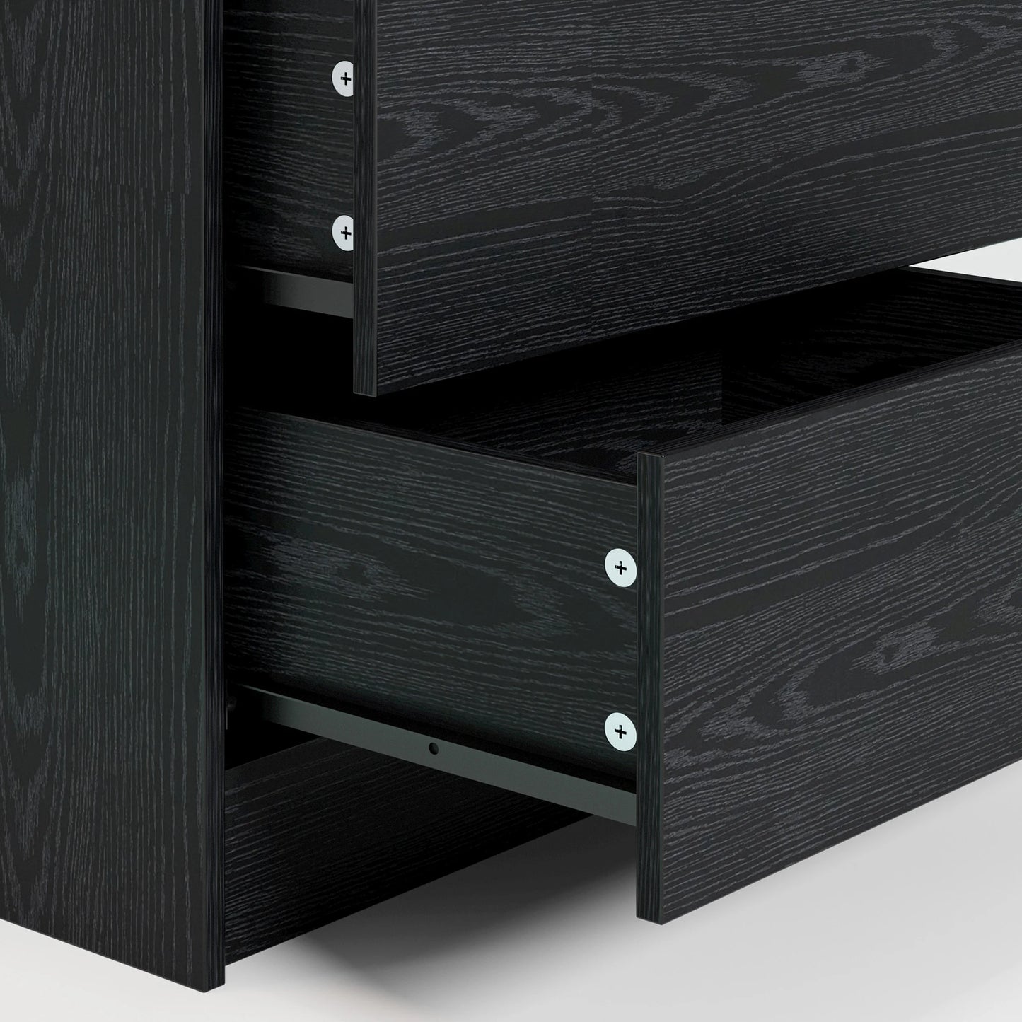 LIKIMIO Nightstand With Charging Station And Led Light Drawers