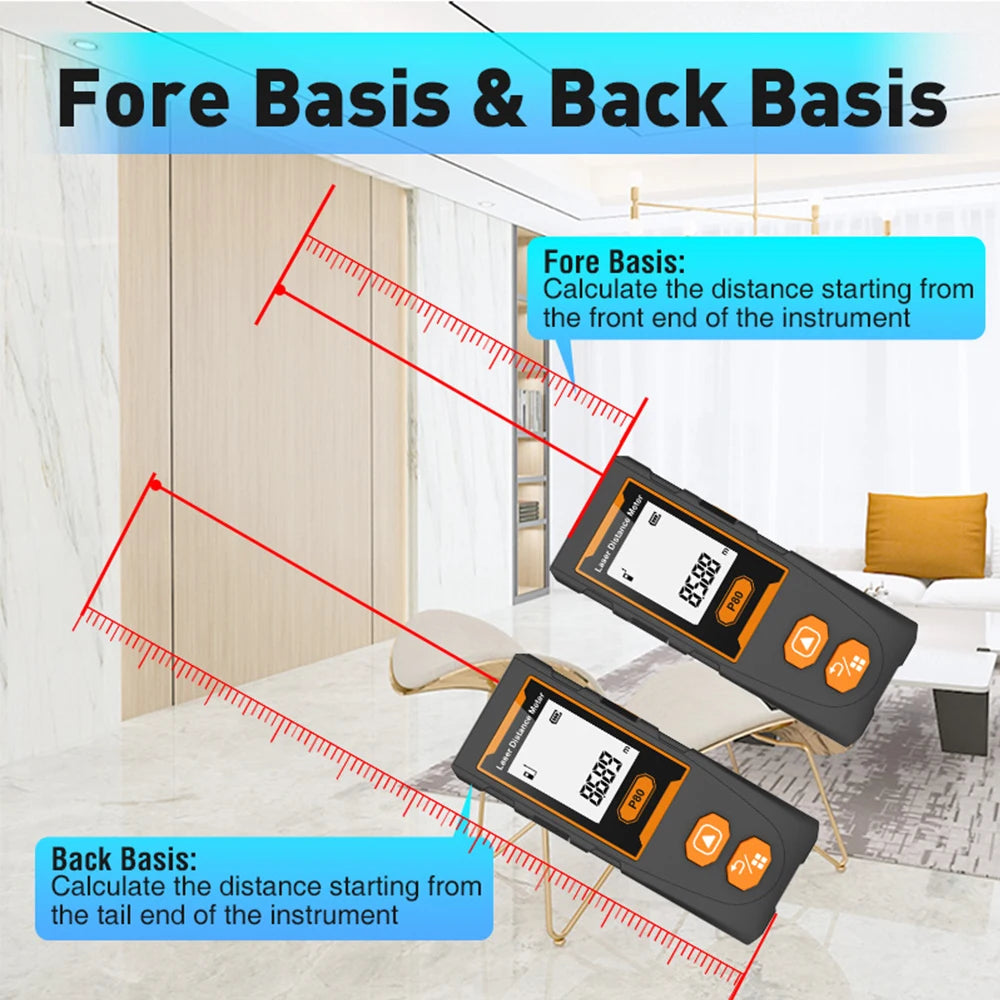 BOAYAL Portable Laser Distance Meter Pythagorean Mode