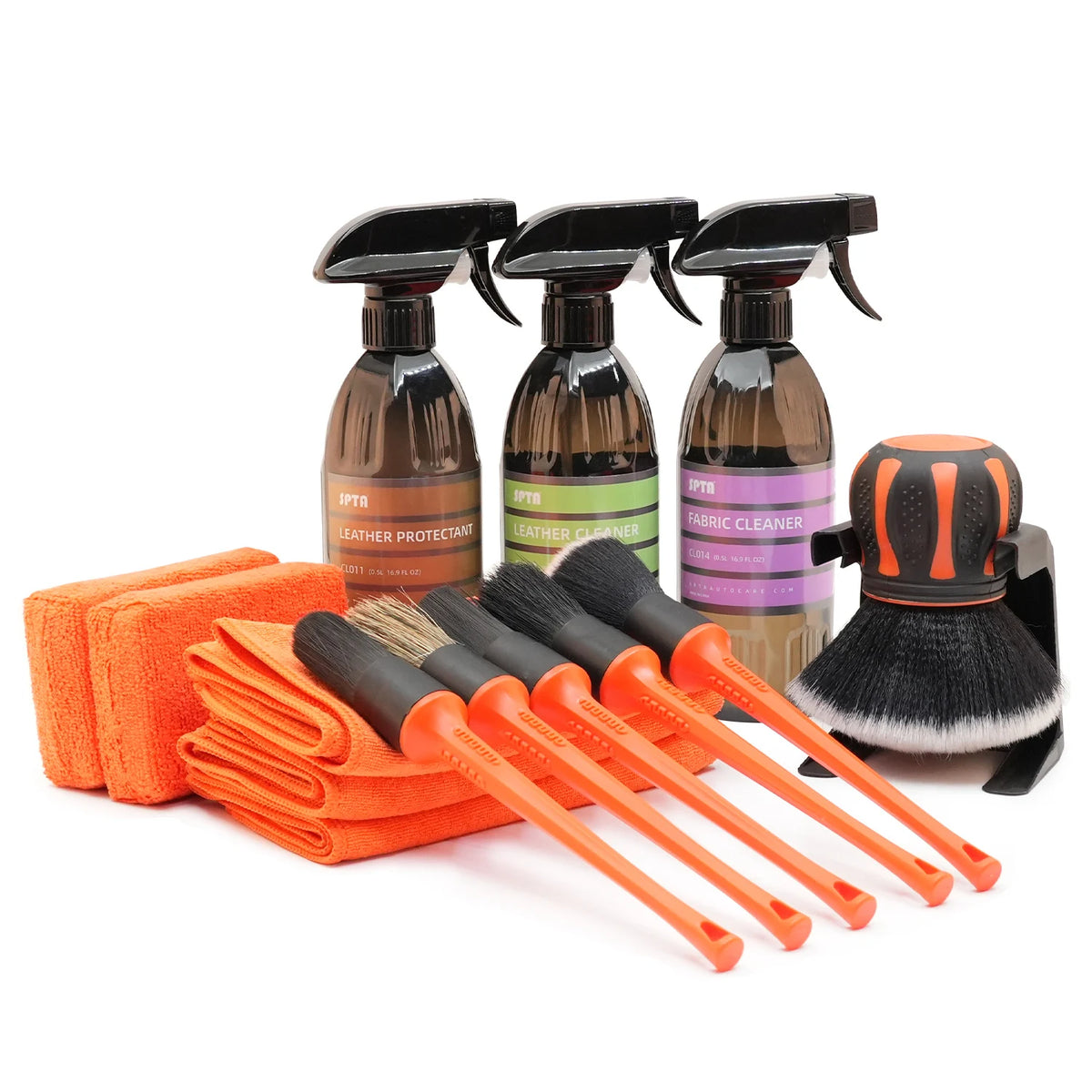 SPTA Car Detailing Kit with Brushes Towels and Leather Care