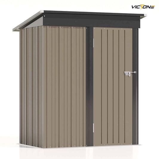 Victone Outdoor Storage Shed Metal Tool Shed With Sloped Roof