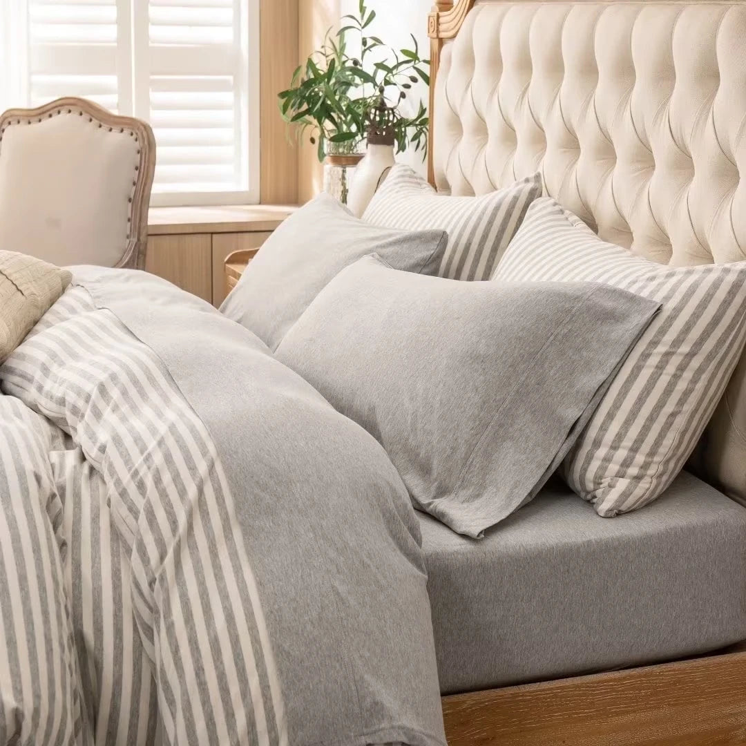 100 Percent Cotton Jersey Knit Sheet Set Ultra Soft DeepPocket