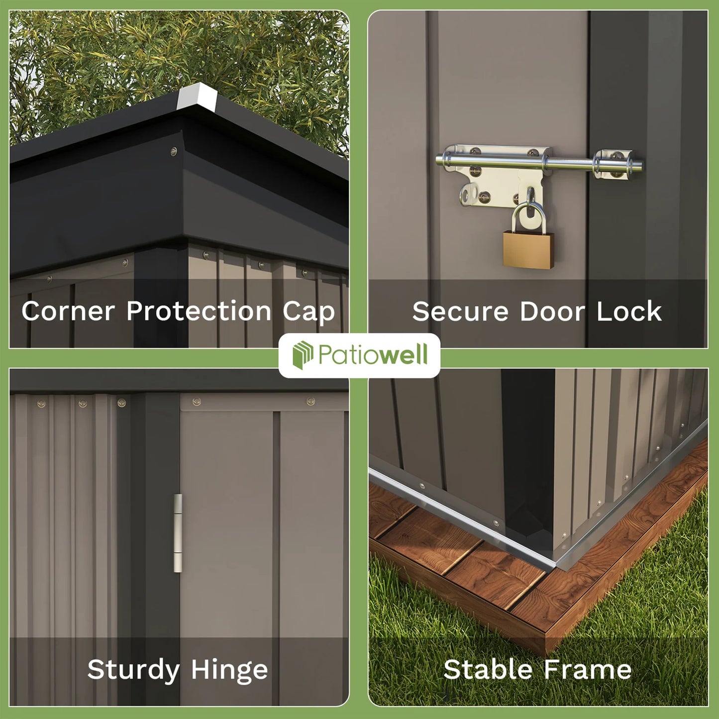 Victone Outdoor Storage Shed Metal Tool Shed With Sloped Roof