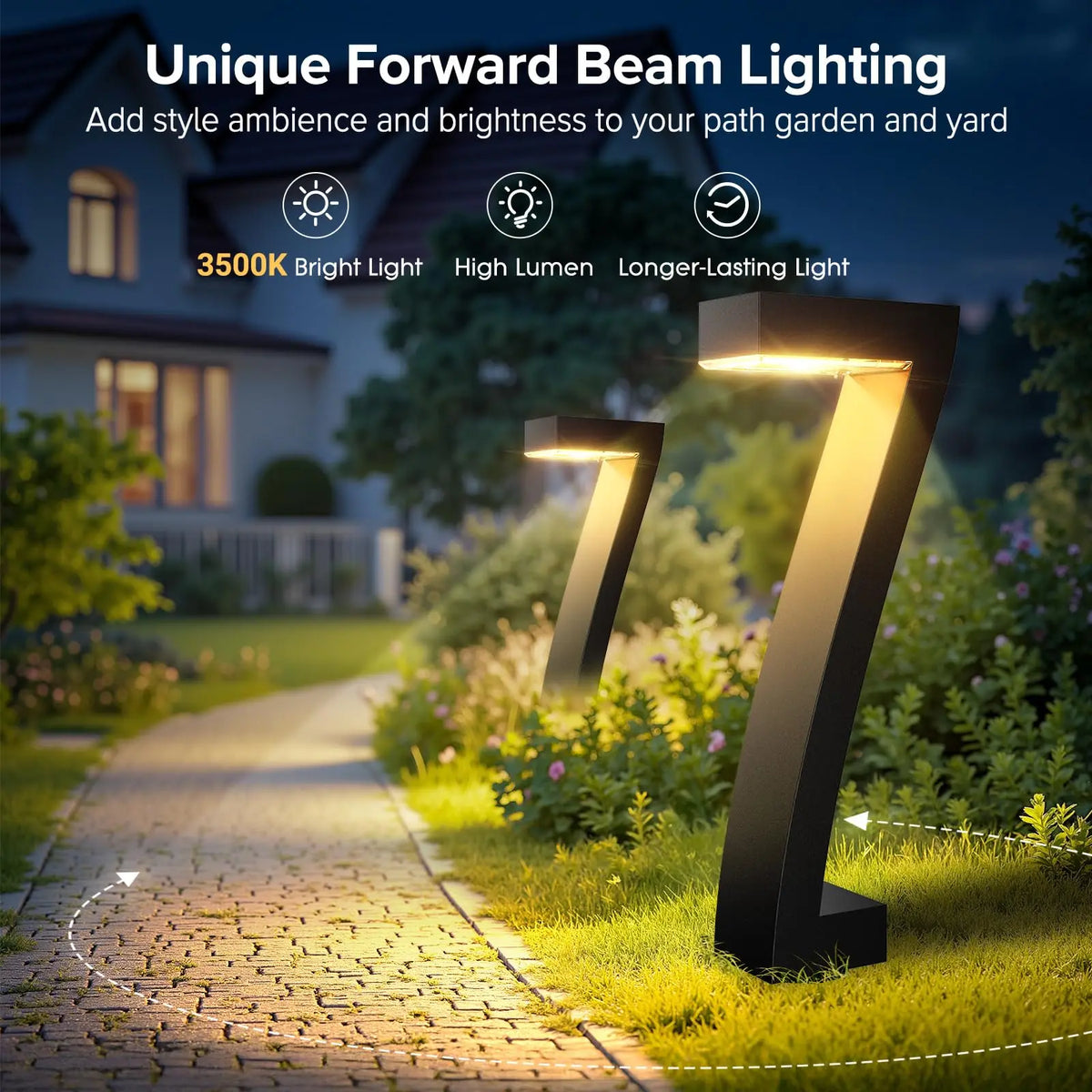 Bright LED Solar Pathway Lights Waterproof Garden Yard Walkway Decor