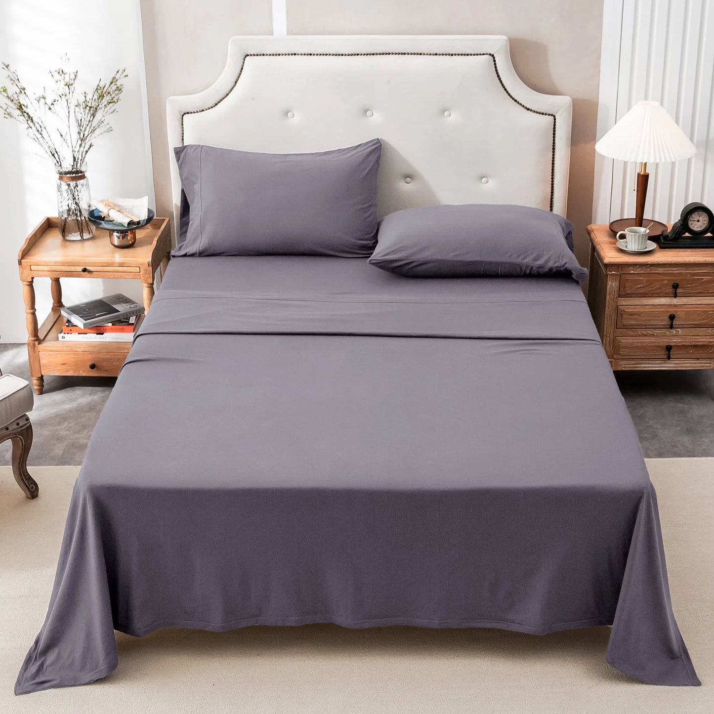 100 Percent Cotton Jersey Knit Sheet Set Ultra Soft DeepPocket